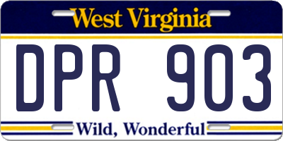 WV license plate DPR903