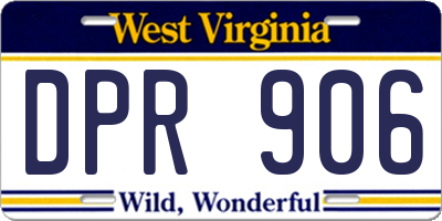WV license plate DPR906