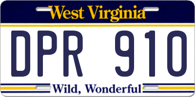 WV license plate DPR910