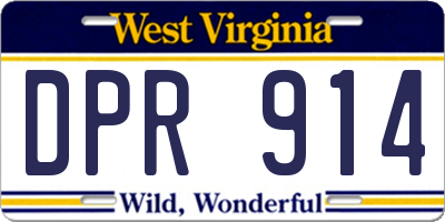 WV license plate DPR914