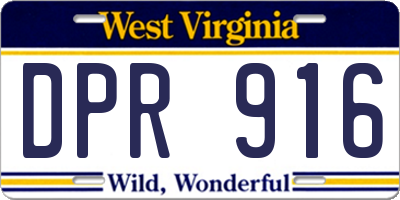 WV license plate DPR916