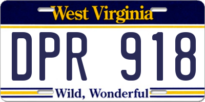 WV license plate DPR918