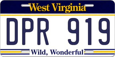WV license plate DPR919