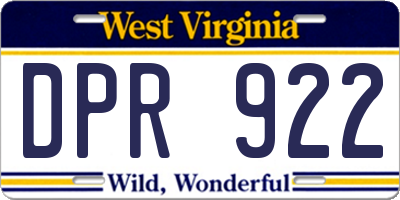 WV license plate DPR922