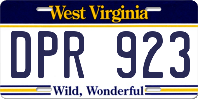 WV license plate DPR923