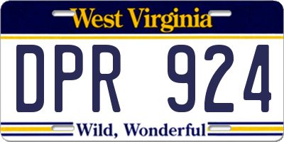 WV license plate DPR924