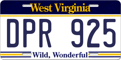 WV license plate DPR925