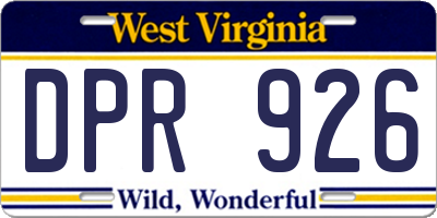 WV license plate DPR926