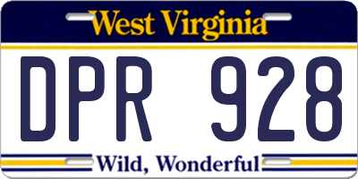 WV license plate DPR928