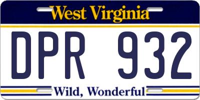 WV license plate DPR932