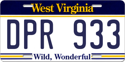 WV license plate DPR933