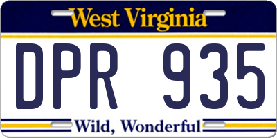 WV license plate DPR935