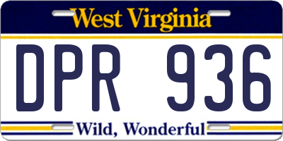 WV license plate DPR936