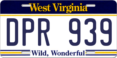WV license plate DPR939