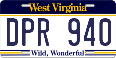 WV license plate DPR940