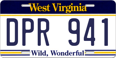 WV license plate DPR941