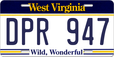 WV license plate DPR947