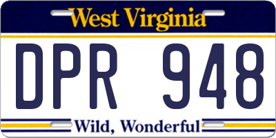 WV license plate DPR948