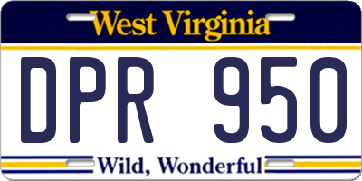 WV license plate DPR950