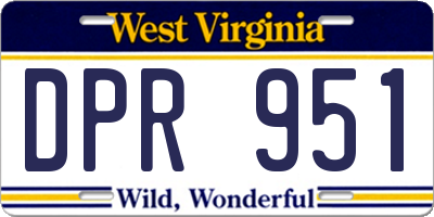 WV license plate DPR951