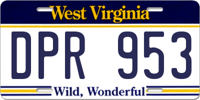 WV license plate DPR953