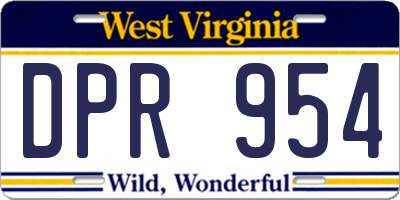 WV license plate DPR954