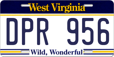 WV license plate DPR956
