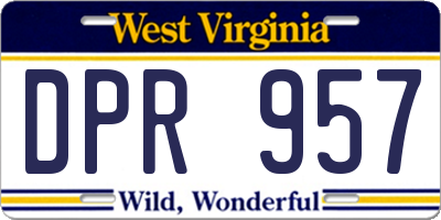WV license plate DPR957