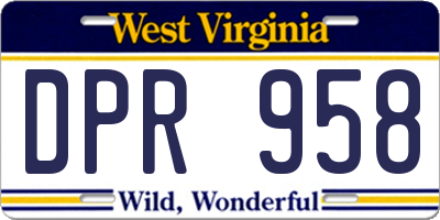 WV license plate DPR958