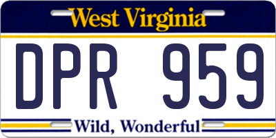 WV license plate DPR959