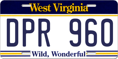 WV license plate DPR960
