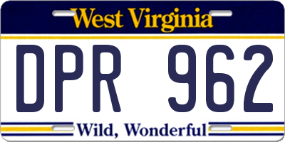 WV license plate DPR962