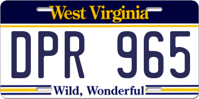 WV license plate DPR965