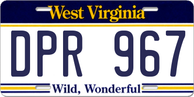 WV license plate DPR967