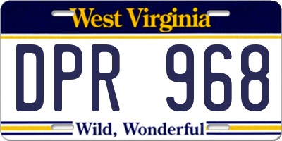 WV license plate DPR968