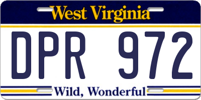 WV license plate DPR972