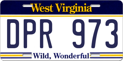 WV license plate DPR973