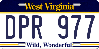 WV license plate DPR977