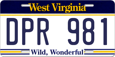 WV license plate DPR981