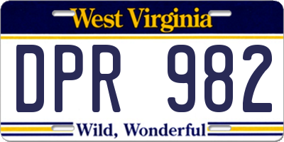 WV license plate DPR982