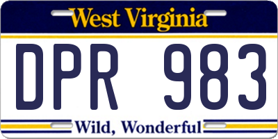 WV license plate DPR983