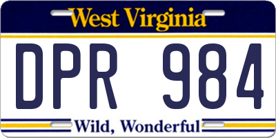 WV license plate DPR984