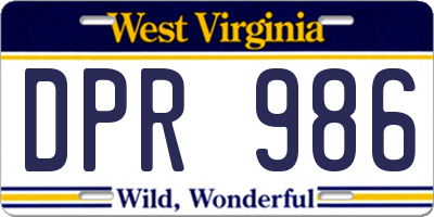 WV license plate DPR986