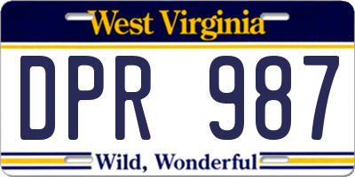 WV license plate DPR987