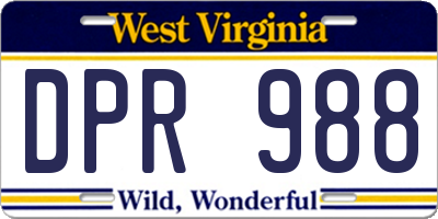 WV license plate DPR988