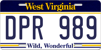 WV license plate DPR989