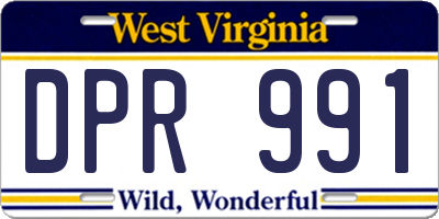 WV license plate DPR991