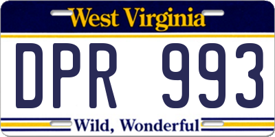 WV license plate DPR993