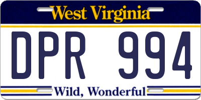 WV license plate DPR994