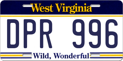 WV license plate DPR996